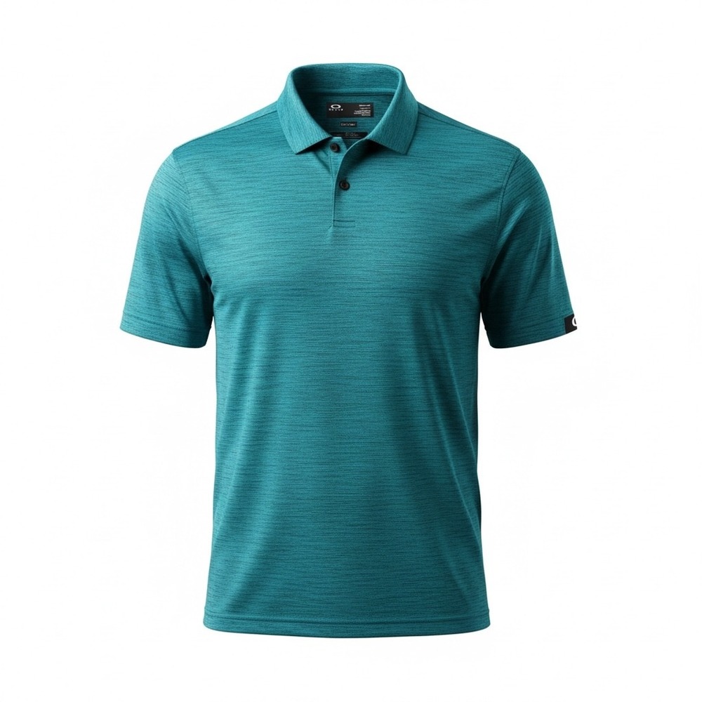 Oakley Hydrolix Polo Shirt Mens Large Teal Space Dye Golf Active Top Regular Fit